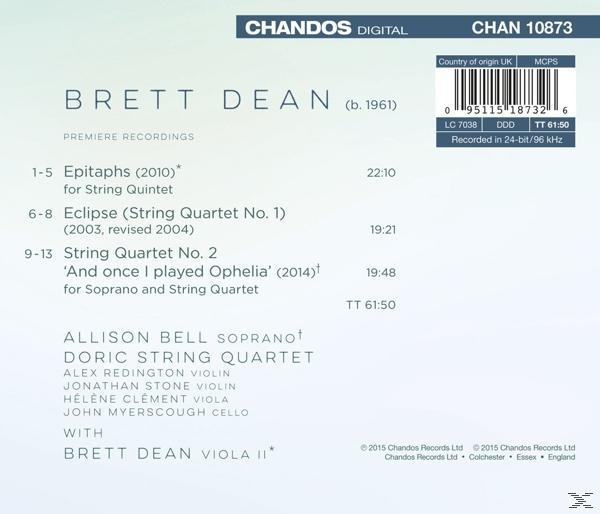 Doric String Quartet, Allison Bell - Streichquartette-Eclipse/Epitaphs/+  - (CD)