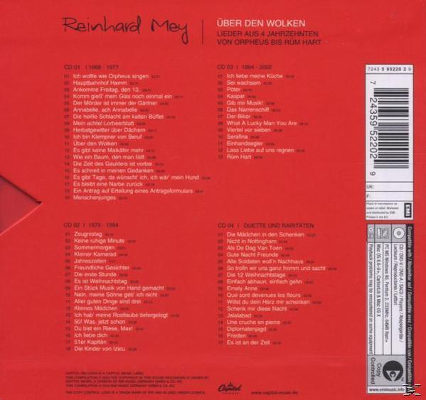 CD-Cover mit Songtiteln. Es hat ein Bild eines Mannes und den Titel „Über den Wolken“.