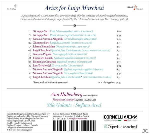 Ann Hallenberg - Arias For Luigi Marchesi  - (CD)