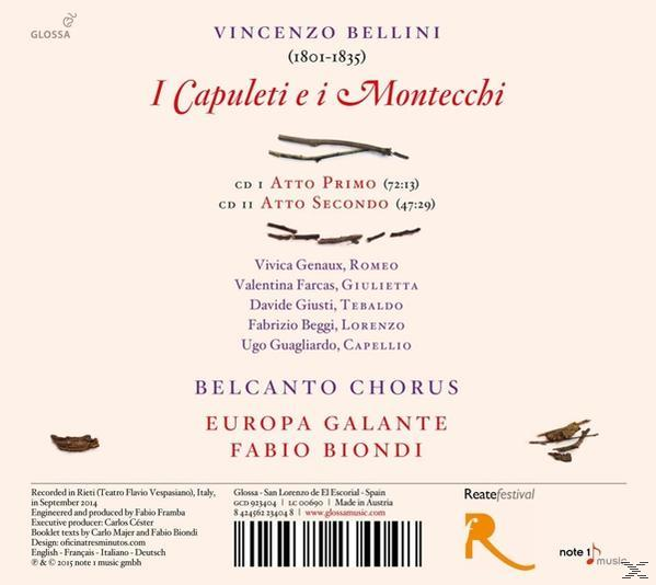Genaux/Farcas/Biondi - I Capuleti E I Montecchi  - (CD)