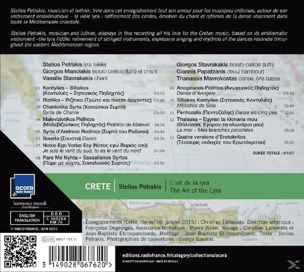 Rückseite einer CD mit Text über Musik und einer Karte.