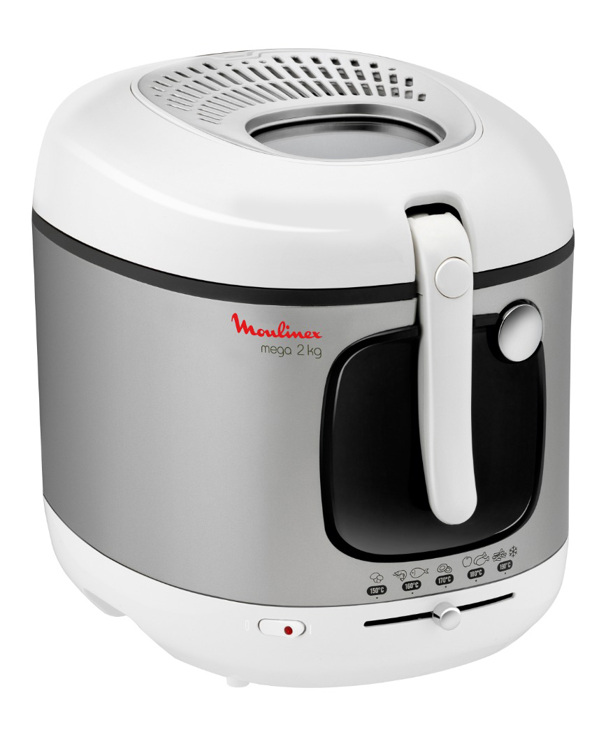MOULINEX AM 4800 Fritteuse (2 kg, 2100 Watt, Edelstahl, Weiß)