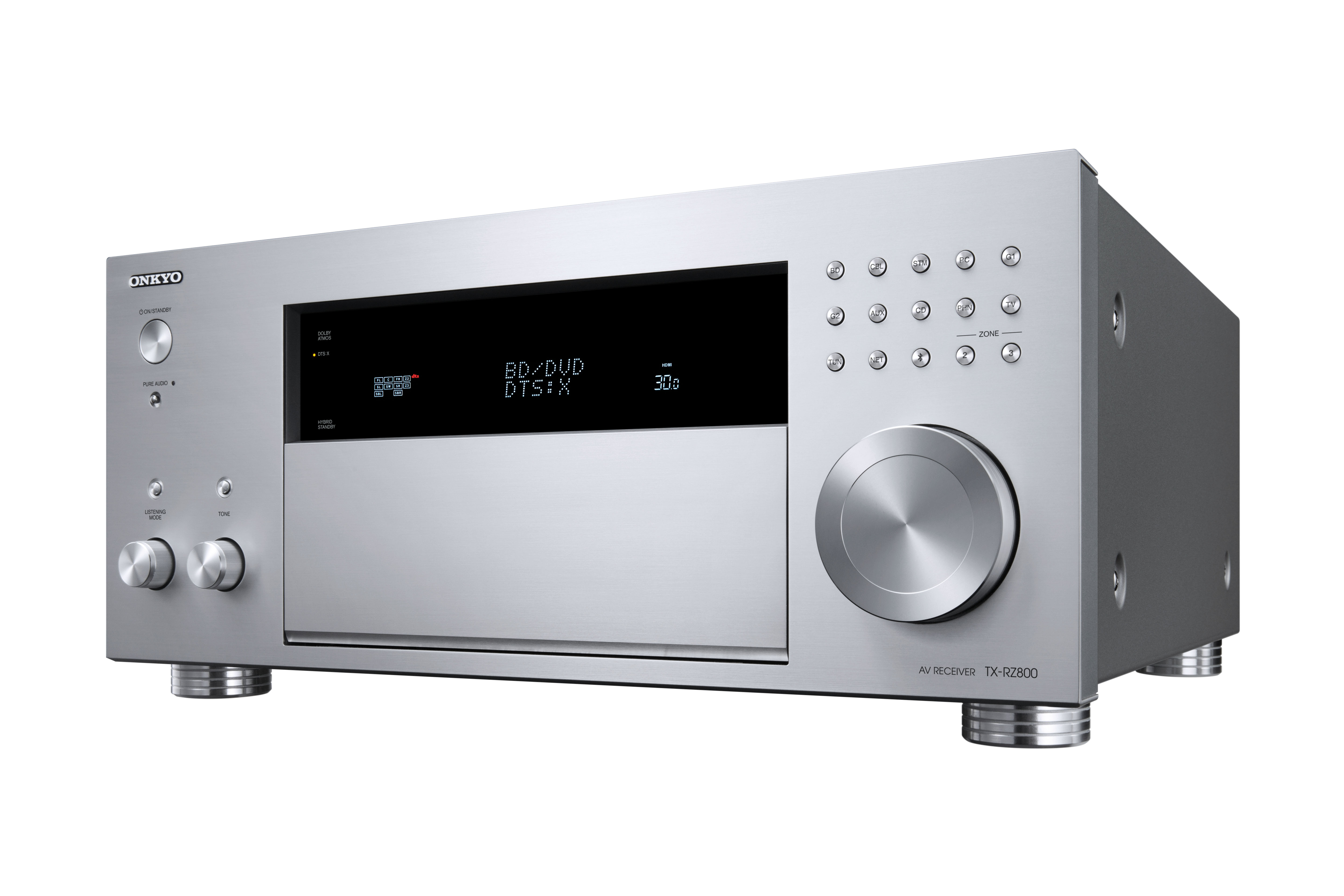 (7.2 pro Kanäle, Watt TX-RZ800 ONKYO 185 Kanal, AV-Receiver Silber)