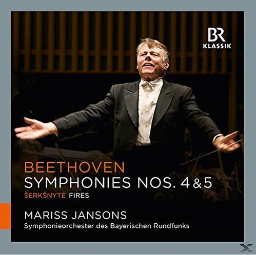 Albumcover mit Dirigent im Anzug, Arme erhoben. Text: Beethoven Symphonien Nr. 4 & 5.