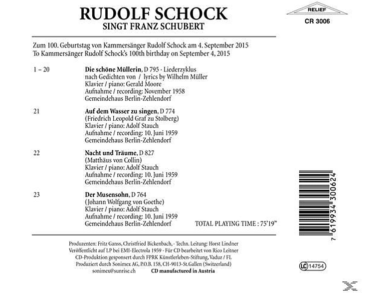 Thumbnail - Rudolf Schock, Gerald Moore - K 01 (CD)