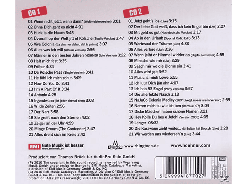 Hohner Hohner Wenn Nicht Jetzt Wann Dann Die Grossten Hits Cd