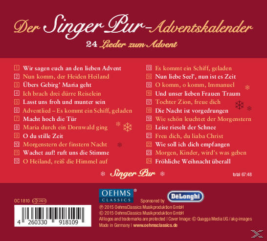 Singer Pur - Der Singer Pur Adventskalender  - (CD)