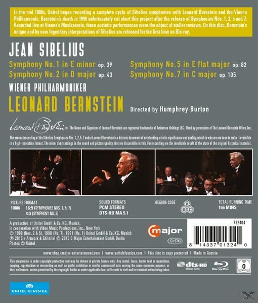 Philharmoniker 5, Bernstein, (Blu-ray) Wiener Leonard - - 1, Sinfonien 2, 7