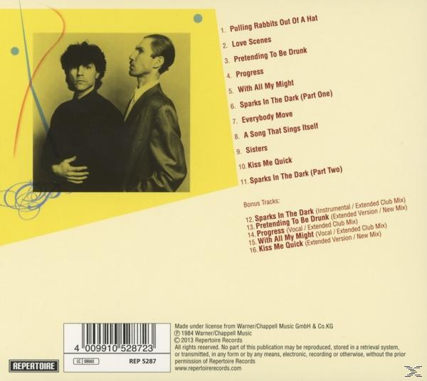 Albumcover mit zwei Männern und einer Titelliste. Text enthält Songtitel und Künstlerinformationen.