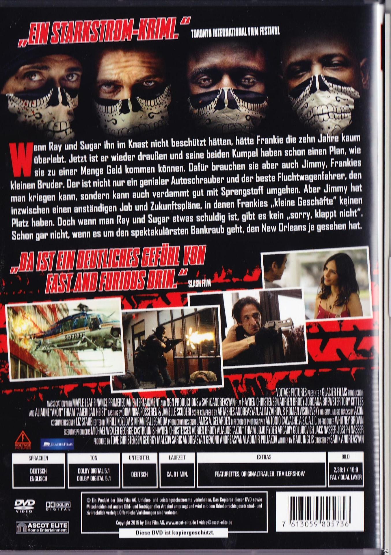DVD-Cover. Vier Männer mit Bandanas über ihren Gesichtern. Text in mehreren Sprachen.