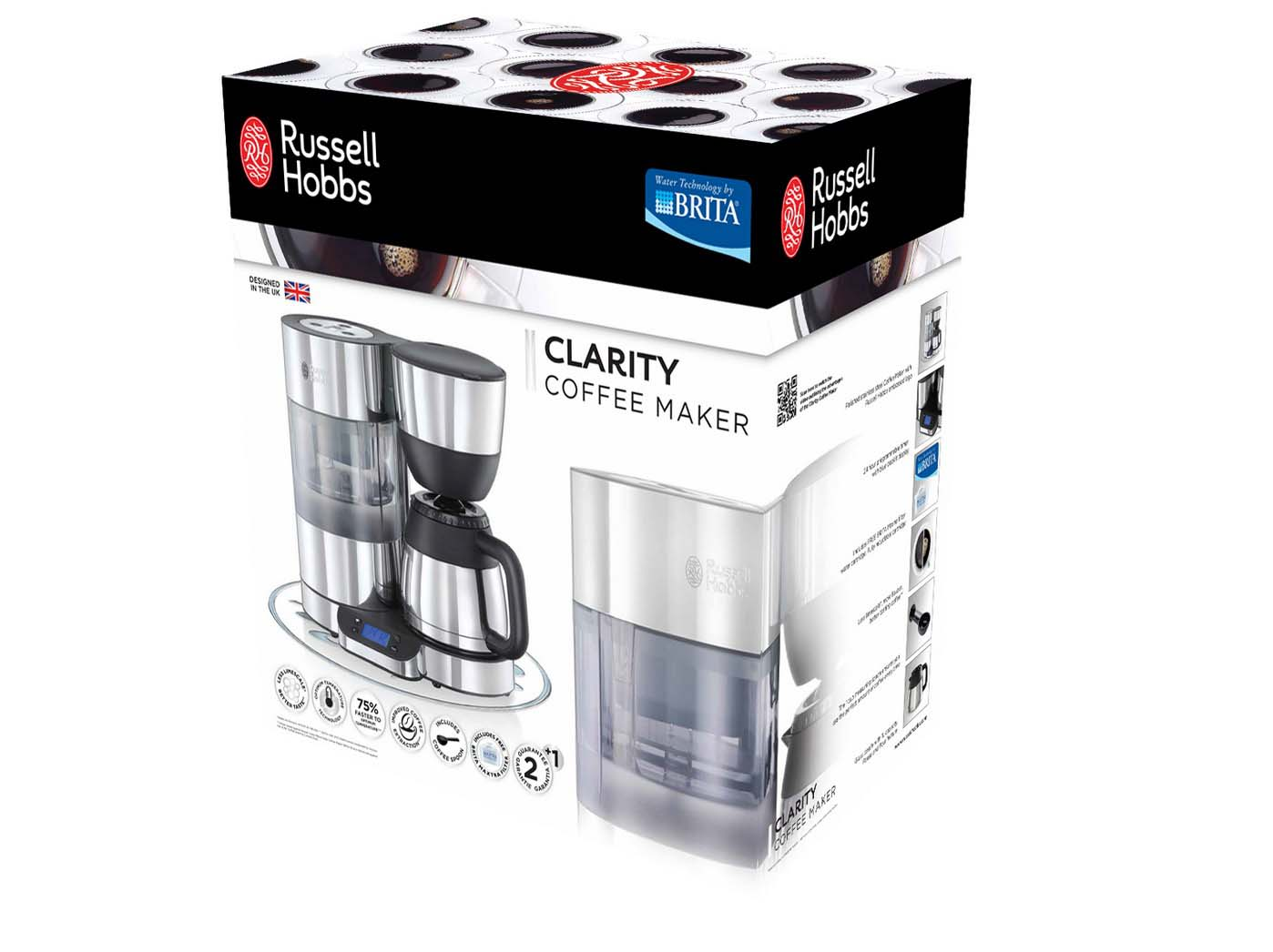 RUSSELL HOBBS 20771-56 Clarity Thermo Kaffeemaschine Edelstahl/Schwarz