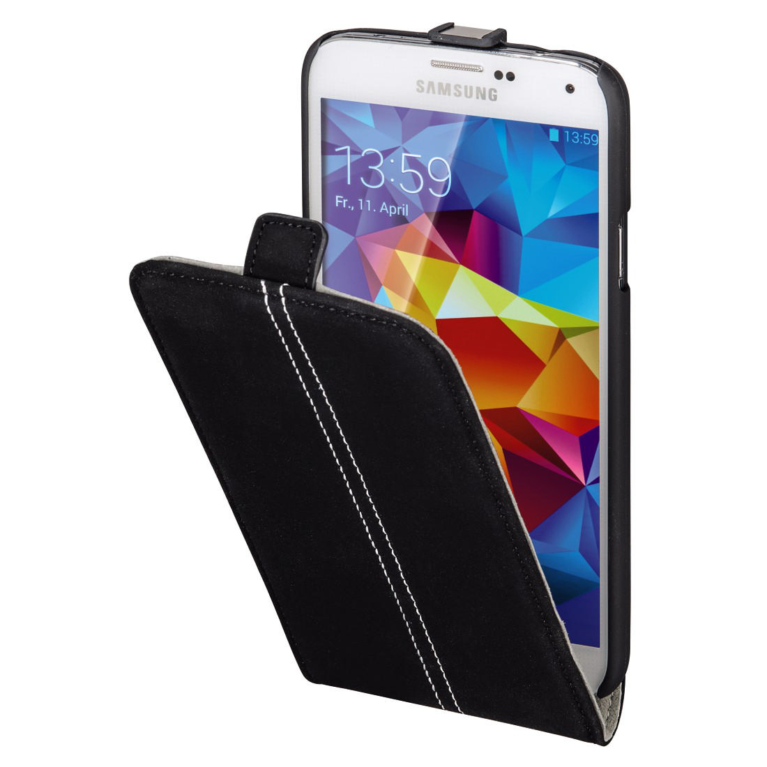 HAMA MM Samsung Galaxy S5 Nubuk Flap Case Koruyucu Kılıf Siyah