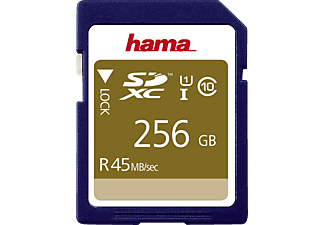 HAMA microSDXC Class 10 UHS-I 128Go+AD - Carte mémoire  (256 GB, 45, Noir)