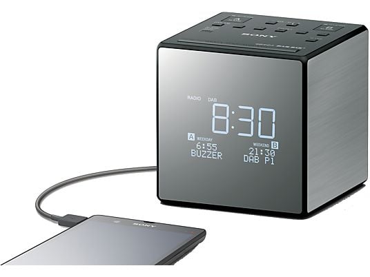 SONY Radio-réveil portable DAB+ Noir (XDRC1DBP.CED)