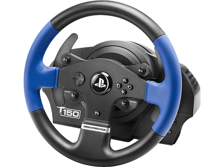 THRUSTMASTER T150 RS (inkl. 2-Pedalset, PS4 / PC) Kompatibel mit PS5-Spielen,  Lenkrad, Schwarz/Blau PC Lenkräder