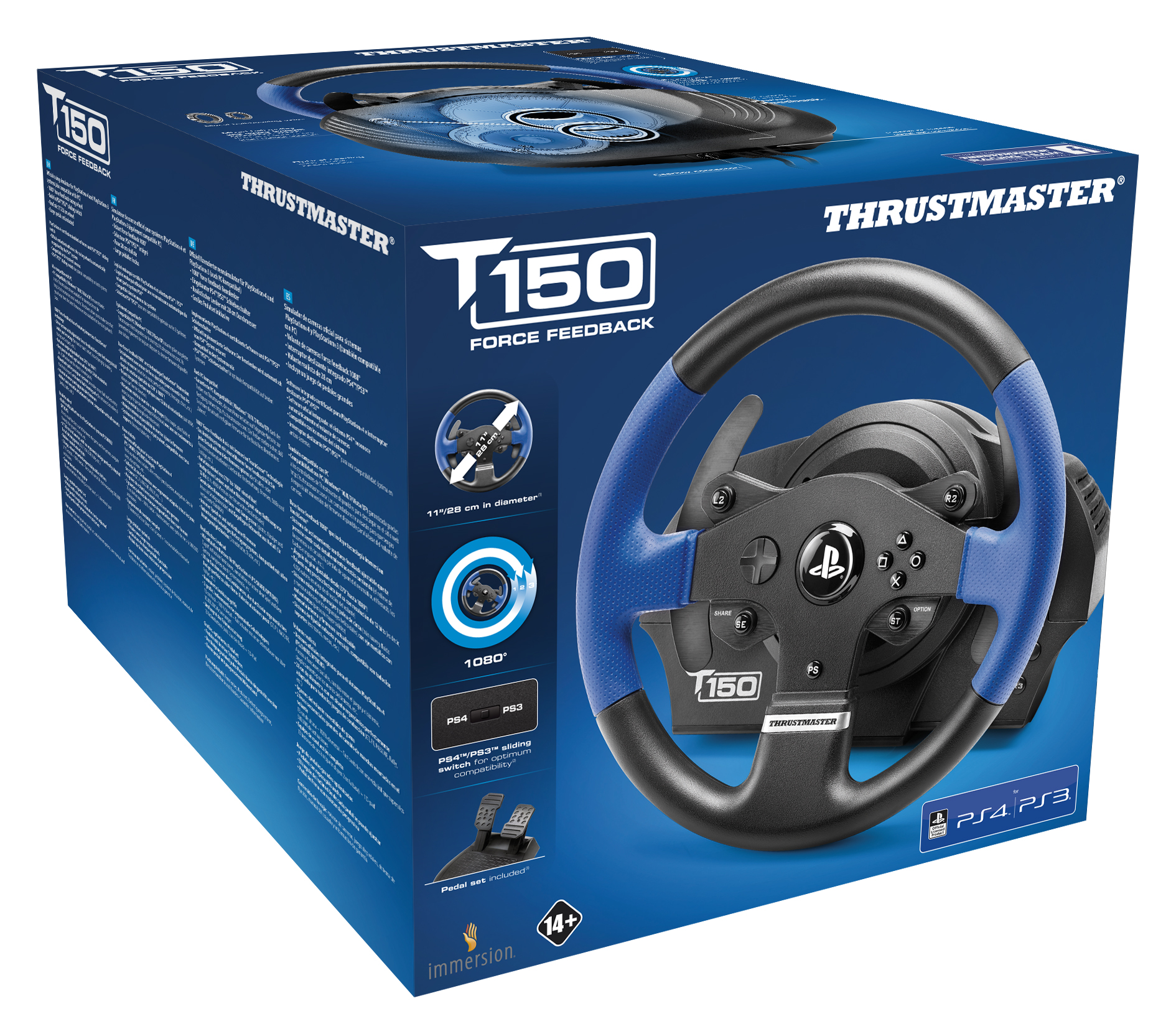 THRUSTMASTER T150 RS (inkl. 2-Pedalset, PS4 / PC) Kompatibel mit PS5-Spielen Lenkrad