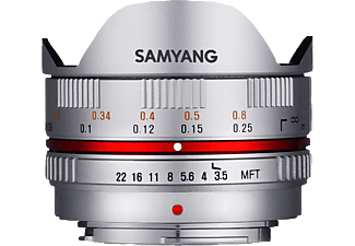 SAMYANG 7.5MM/F3.5 FISH-EYE M4/3 SILVER - Objectif à focale fixe()