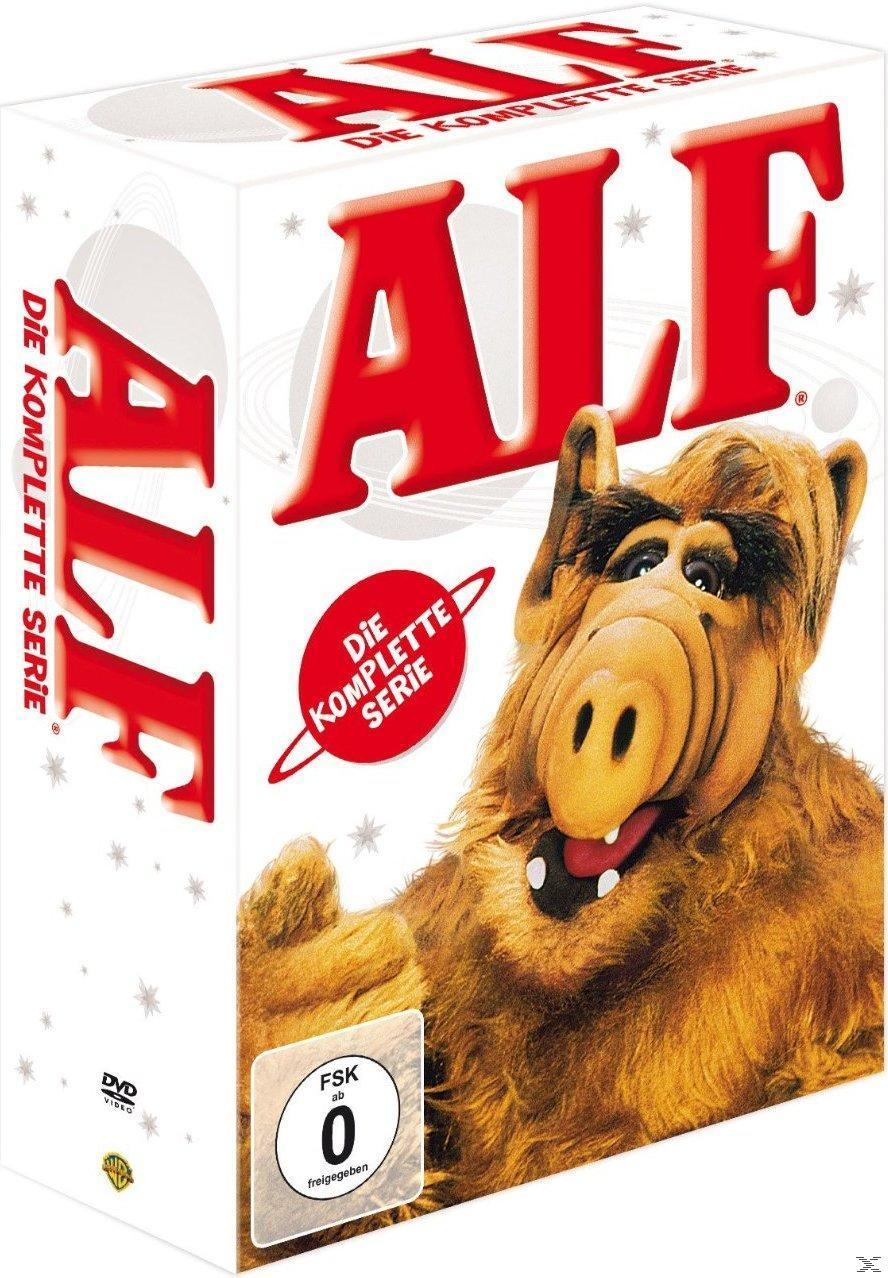 Box-Set der Fernsehserie ALF, mit ALFs Gesicht auf der Vorderseite, auf weißem Hintergrund.