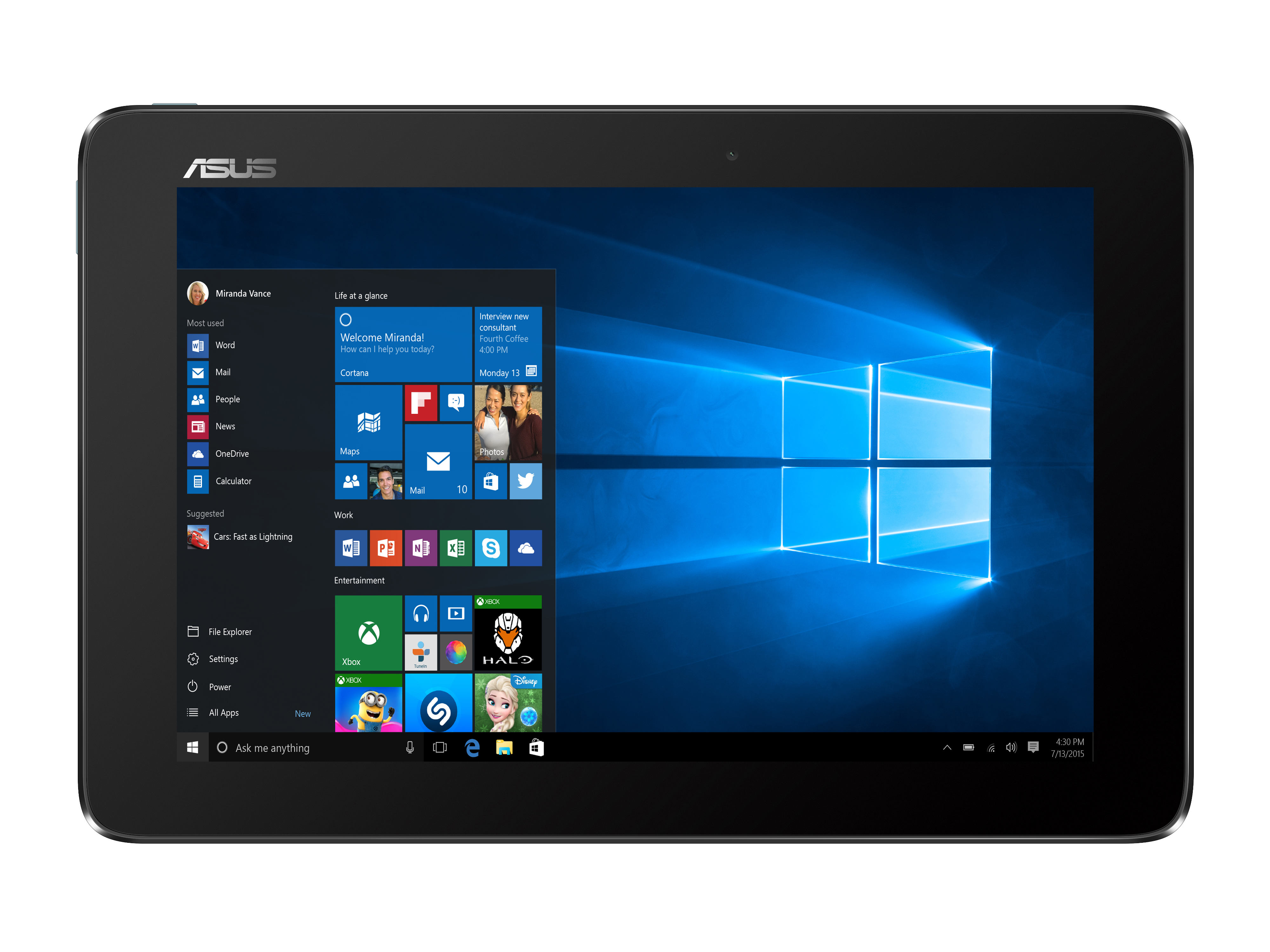ASUS Transformer Book T100HA-FU008T - 10,1 Zoll - Intel® Atom® x5-Z8500 - 2 GB - 32 GB - Intel® HD Graphics - Windows 10 (64 Bit)