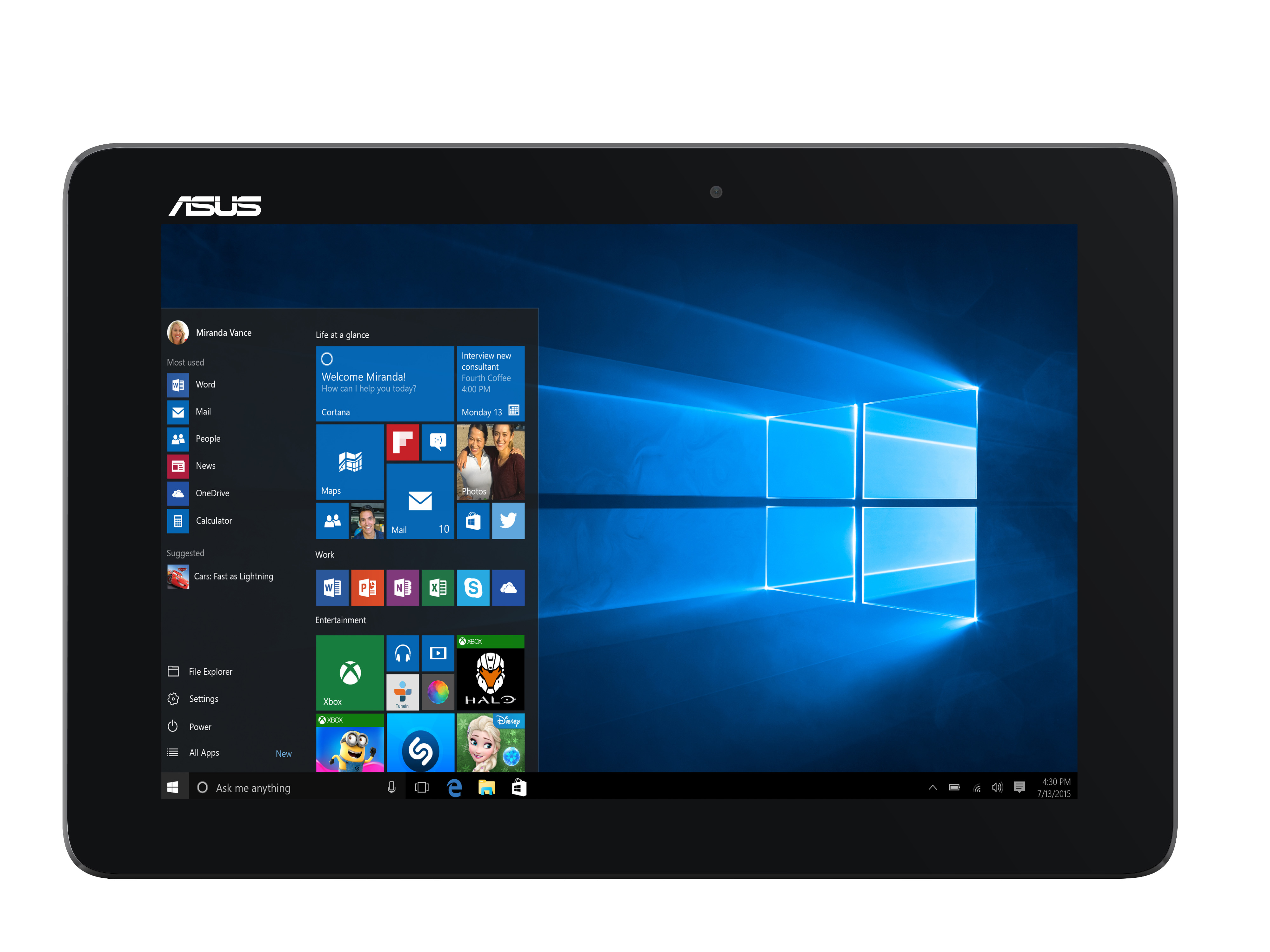 ASUS Transformer Book T100HA-FU030T - 10,1 Zoll - Intel® Atom® x5-Z8500 - 4 GB - 128 GB - Intel® HD Graphics - Windows 10 (64 Bit)