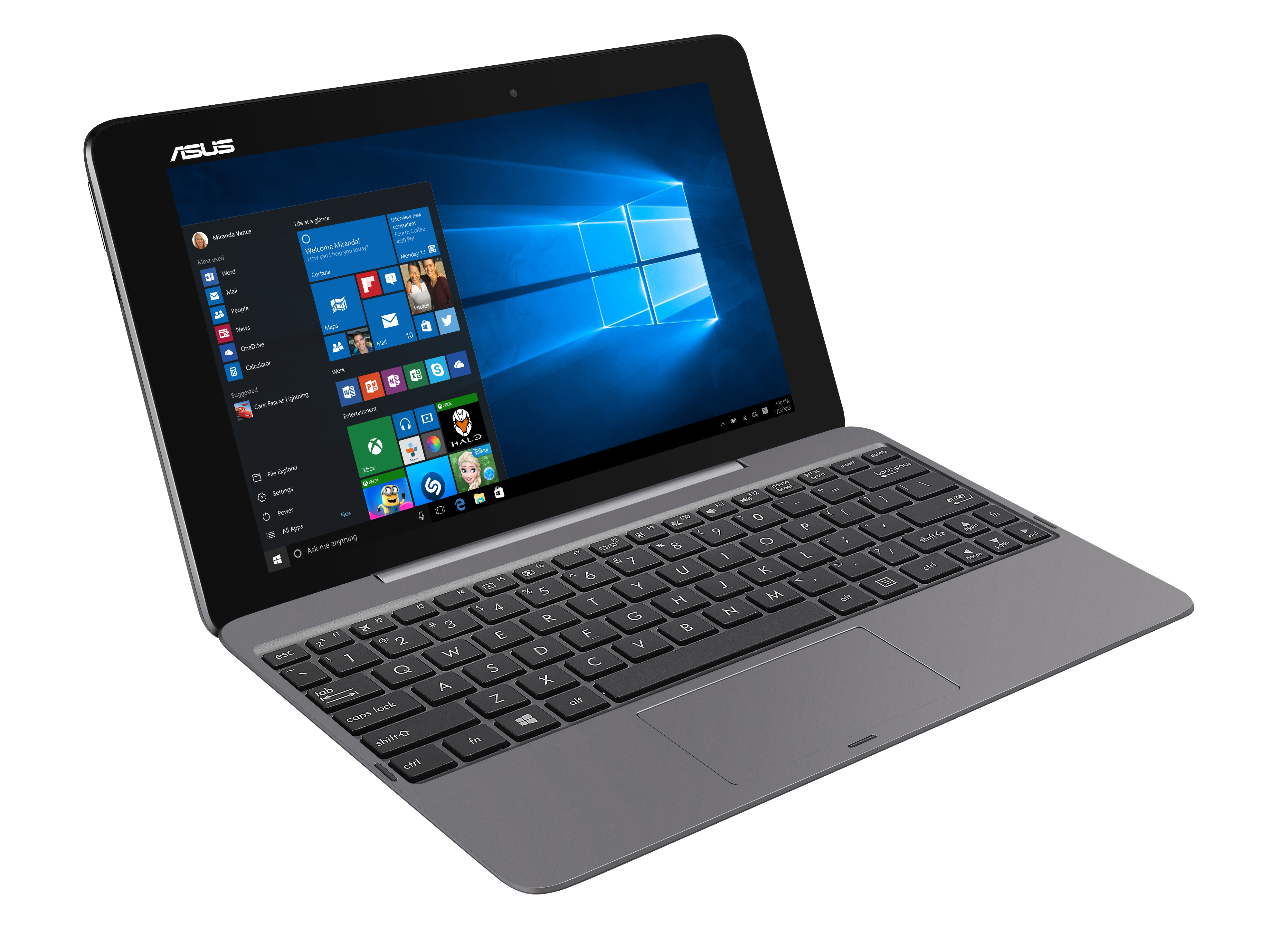 ASUS Transformer Book T100HA-FU030T - 10,1 Zoll - Intel® Atom® x5-Z8500 - 4 GB - 128 GB - Intel® HD Graphics - Windows 10 (64 Bit)
