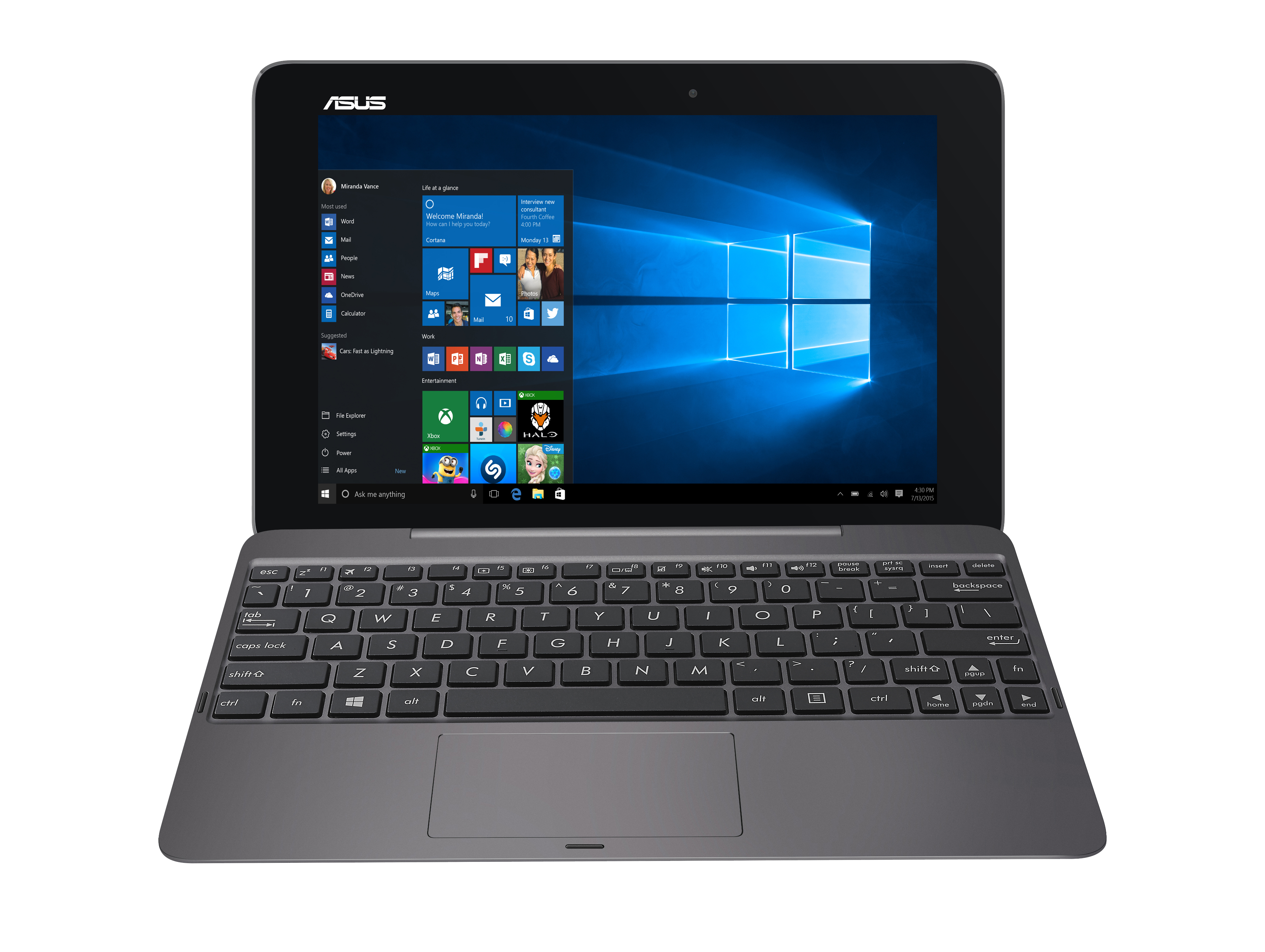 ASUS Transformer Book T100HA-FU030T - 10,1 Zoll - Intel® Atom® x5-Z8500 - 4 GB - 128 GB - Intel® HD Graphics - Windows 10 (64 Bit)