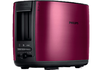 PHILIPS HD2628/09 Toaster Schwarz/Metall/Rot (950 Watt, Schlitze: 2)