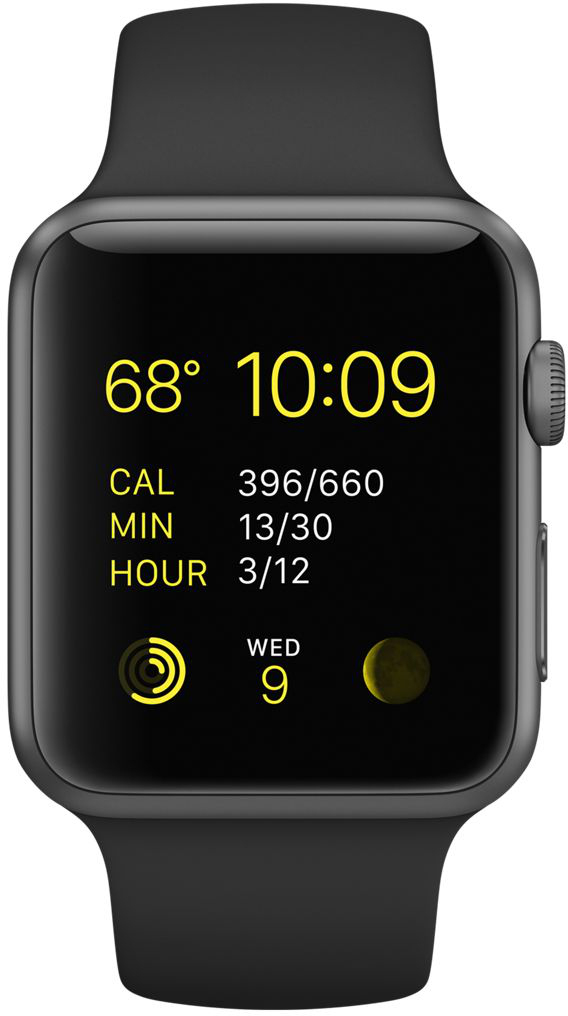 APPLE Watch Sport 42mm Aluminiumgehäuse mit Sportband (MJ3T2FD/A) Smart Watch Gehäuse aus Aluminium, Ion-X Glas, Grau/Schwarz