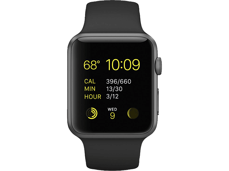 Smart Watch Apple Watch Sport 42mm Aluminiumgehause Mit Sportband Mj3t2fd A Smart Watch Gehause Aus Aluminium Ion X Glas Grau Schwarz Mediamarkt