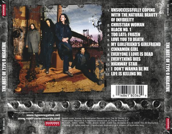 Albumcover mit Type O Negative Bandmitgliedern; dunkler, industrieller Hintergrund.