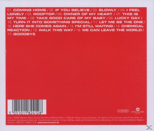 CD-Cover mit Trackliste auf Englisch, rotem Hintergrund und einem Barcode in der unteren linken Ecke.