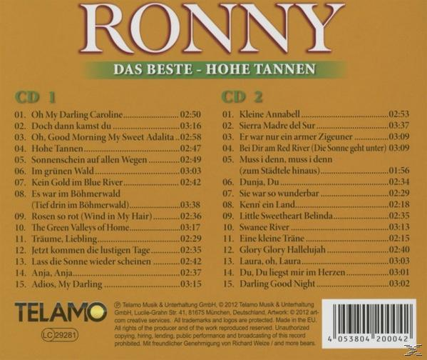 CD-Cover mit Tracklisten auf Deutsch. Verfügt über einen goldenen Hintergrund und Text in Weiß und Braun.