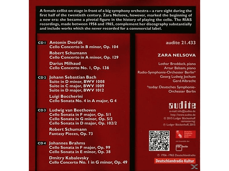 Thumbnail - Zara Nelsova - The Rias Recordings-Berlin 1956-1965 (CD)