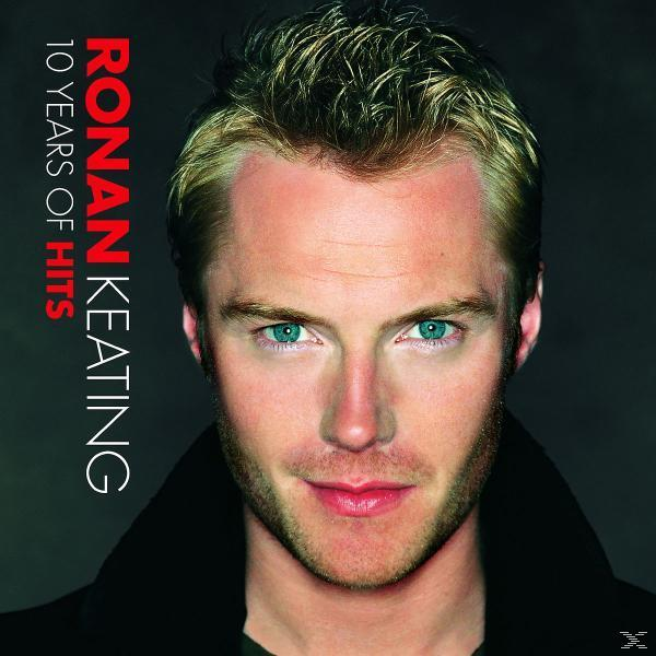 Ronan Keating Albumcover: Gesicht eines Mannes, blondes Haar, grüne Augen, Titel "10 Years of Hits".