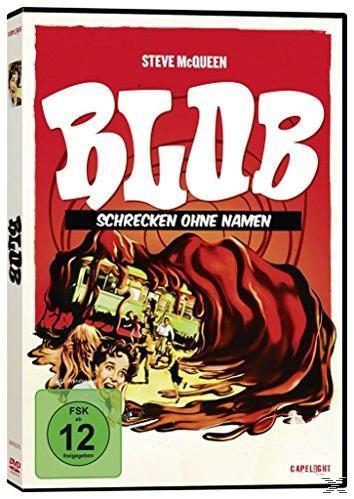 DVD-Cover mit dem Wort BLOB in großen Buchstaben und einem gruseligen Bild.