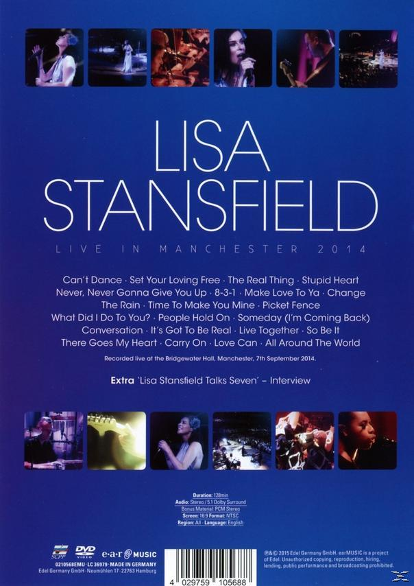 Ein DVD-Cover von Lisa Stansfields Live-Auftritt. Sie steht mit einer Band im Hintergrund auf der Bühne.