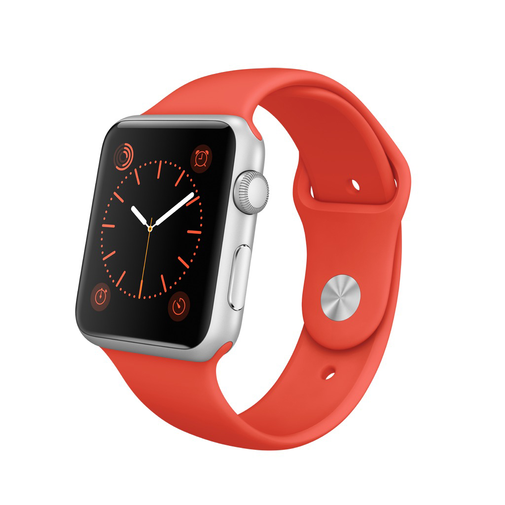 APPLE Watch Sport 42mm Aluminiumgehäuse mit Sportarmband, 140-210 mm, orange