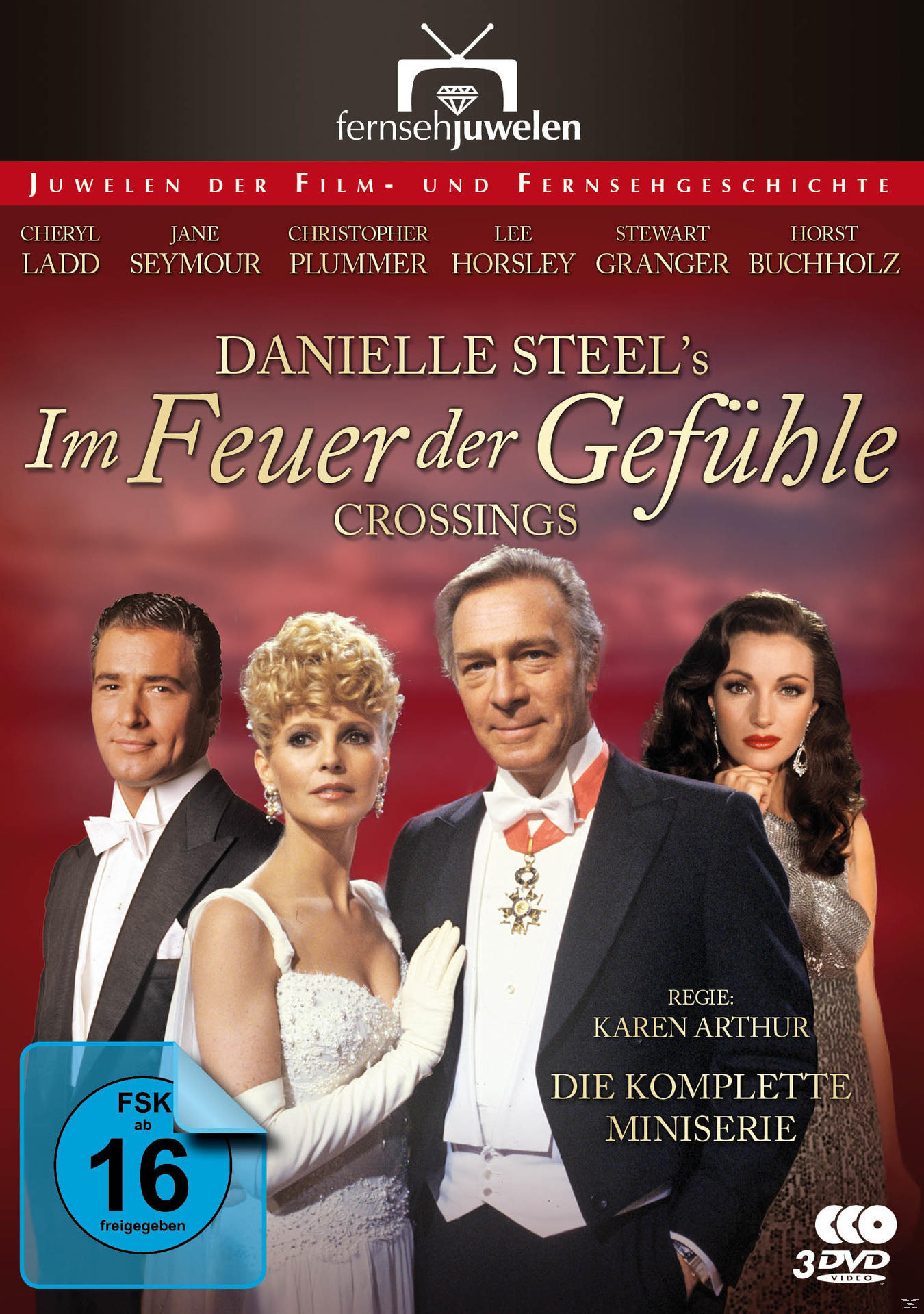 DVD-Cover mit Schauspielern, Filmtitel 'Crossings' und einem Bewertungssymbol unten links.