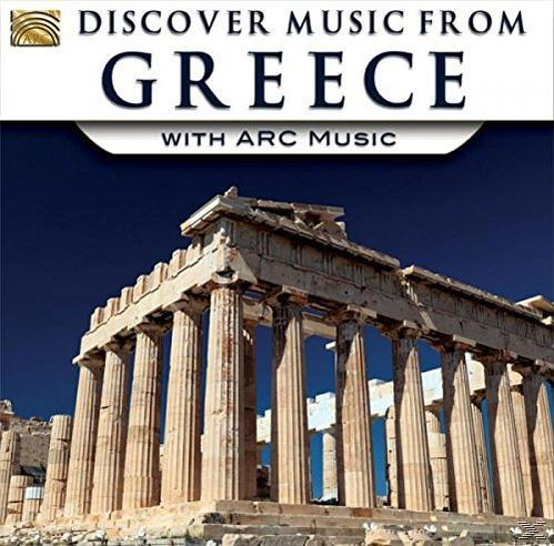 Albumcover mit einem Foto des Parthenon, mit dem Text 'Discover Music From Greece'.