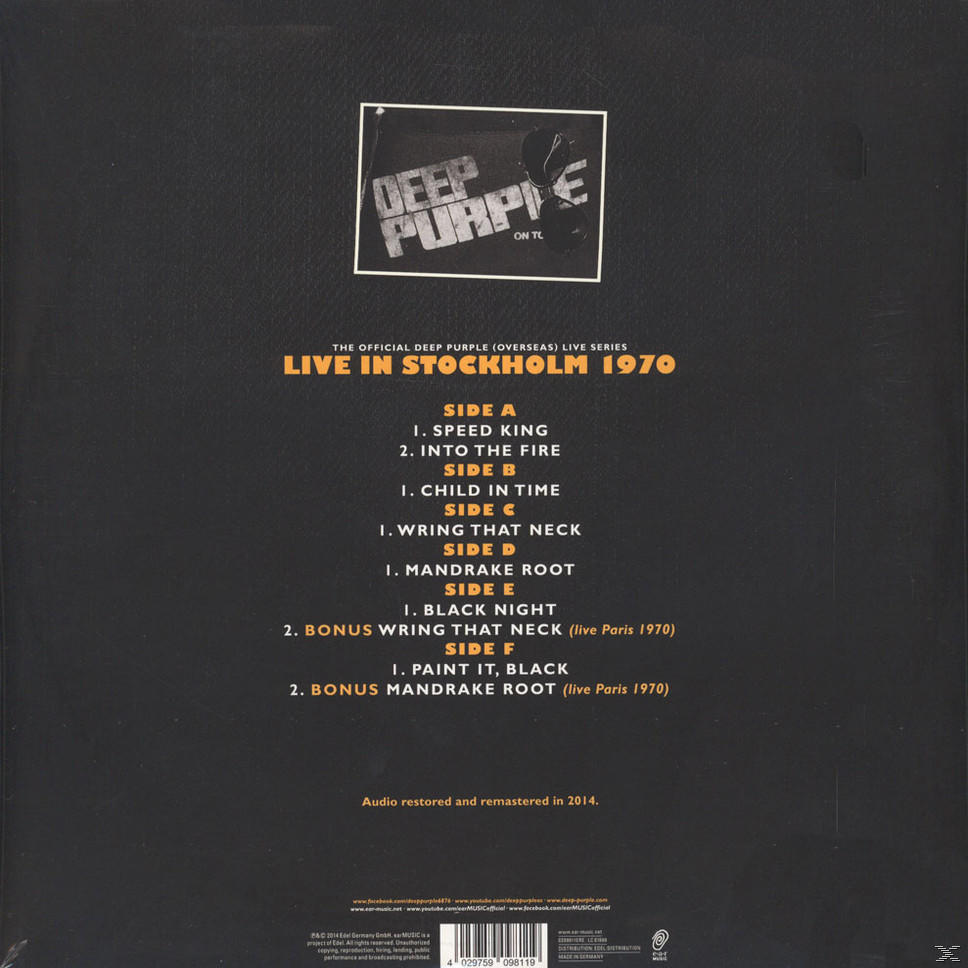 Deep Purple - Stockholm 1970  - (Vinyl)