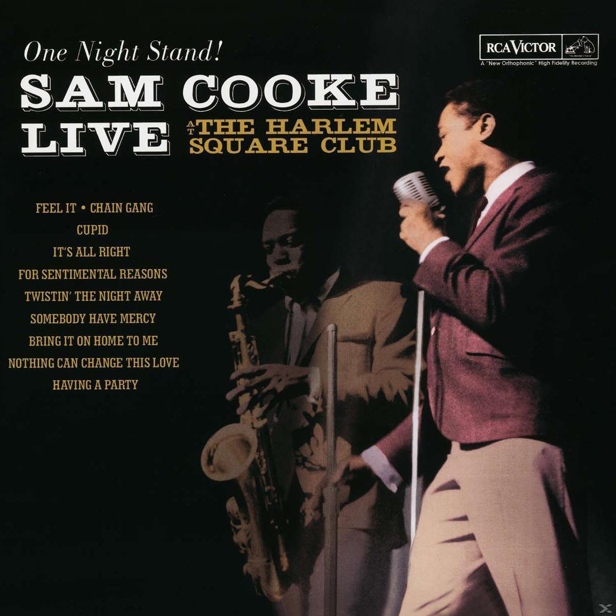Album borítója Sam Cooke-val, egy szaxofonosssal és szöveggel fekete háttéren.