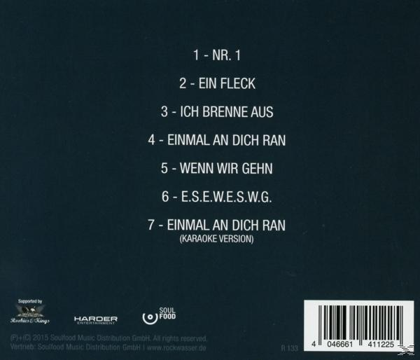 CD-Cover mit dunkelblauem Hintergrund und weißem Text. Eine Liste der Songs wird angezeigt.