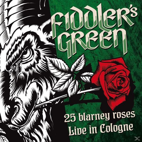 Ein Albumcover mit einem Tigergesicht, das eine Rose hält. Text lautet Fiddler's Green und 25 Blarney Roses.