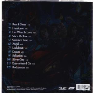 CD-Rückseite mit Trackliste. Run 4 Cover, Hurricane, Her Word Is Love usw.