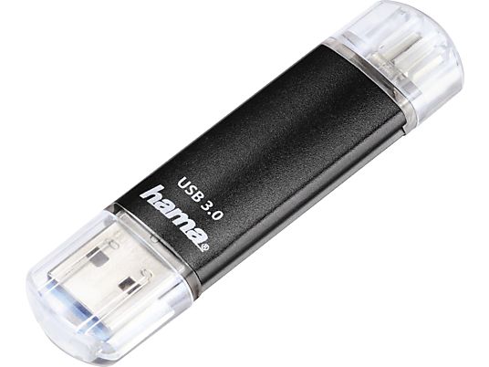 HAMA 124000 Laeta Twin - USB-Stick  (64 GB, Schwarz)