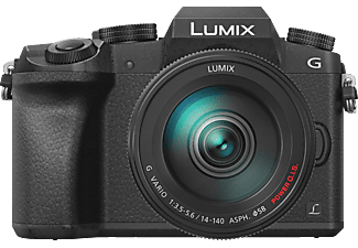 PANASONIC Lumix DMC-G70 Systemkamera, schwarz mit Objektiv Lumix G Vario 14-140mm 3.5-5.6 ASPH OIS