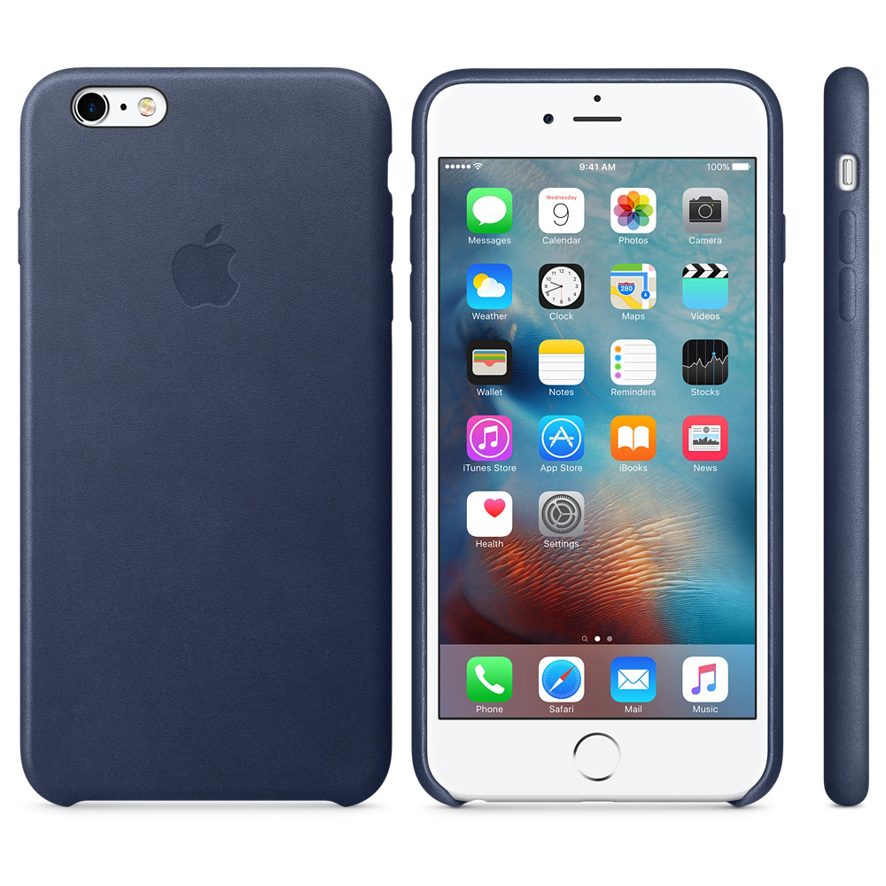 APPLE iPhone 6s Plus Leder Case, Backcover, Apple, iPhone 6s Plus, Blau