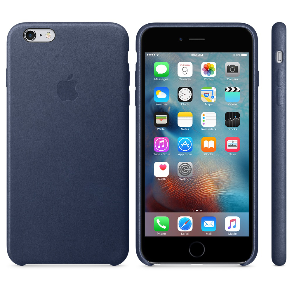 APPLE iPhone 6s Plus Leder Case, Backcover, Apple, iPhone 6s Plus, Blau