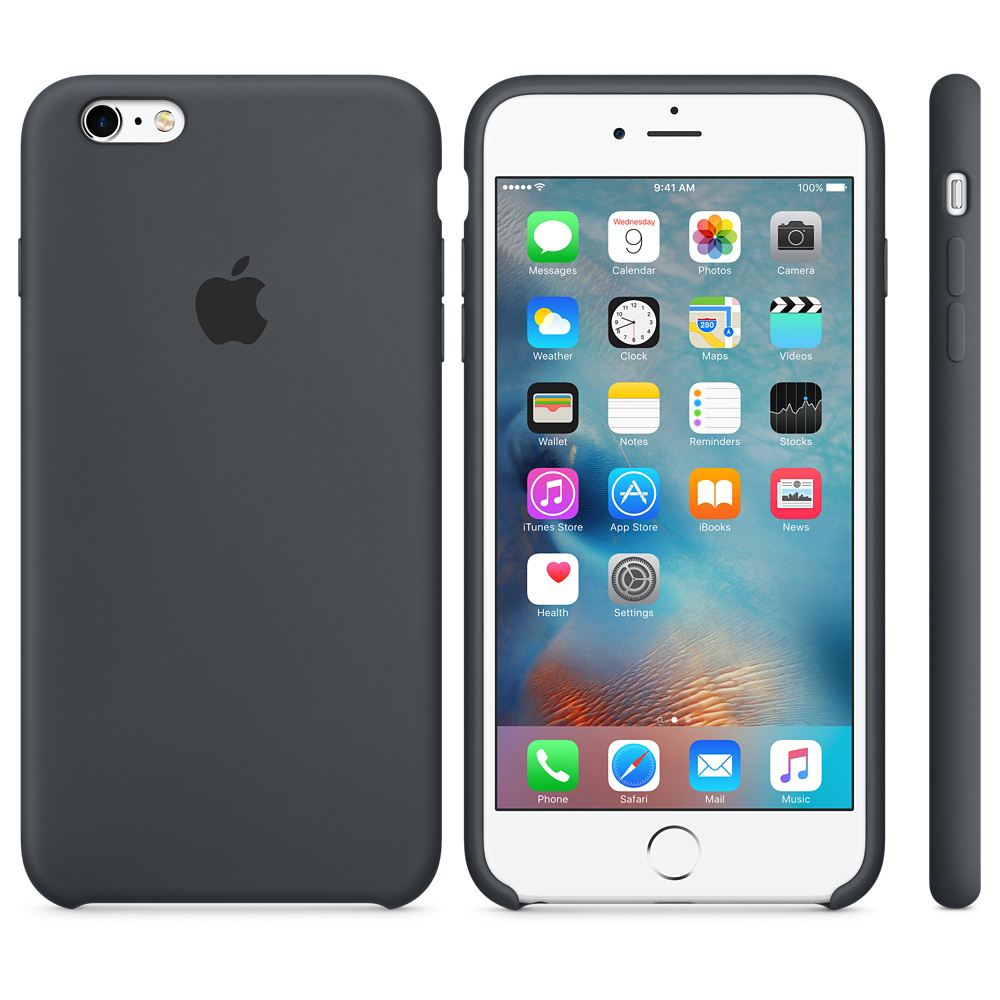 Backcover, Plus, Silikon APPLE Case, iPhone 6s Anthrazit Apple,