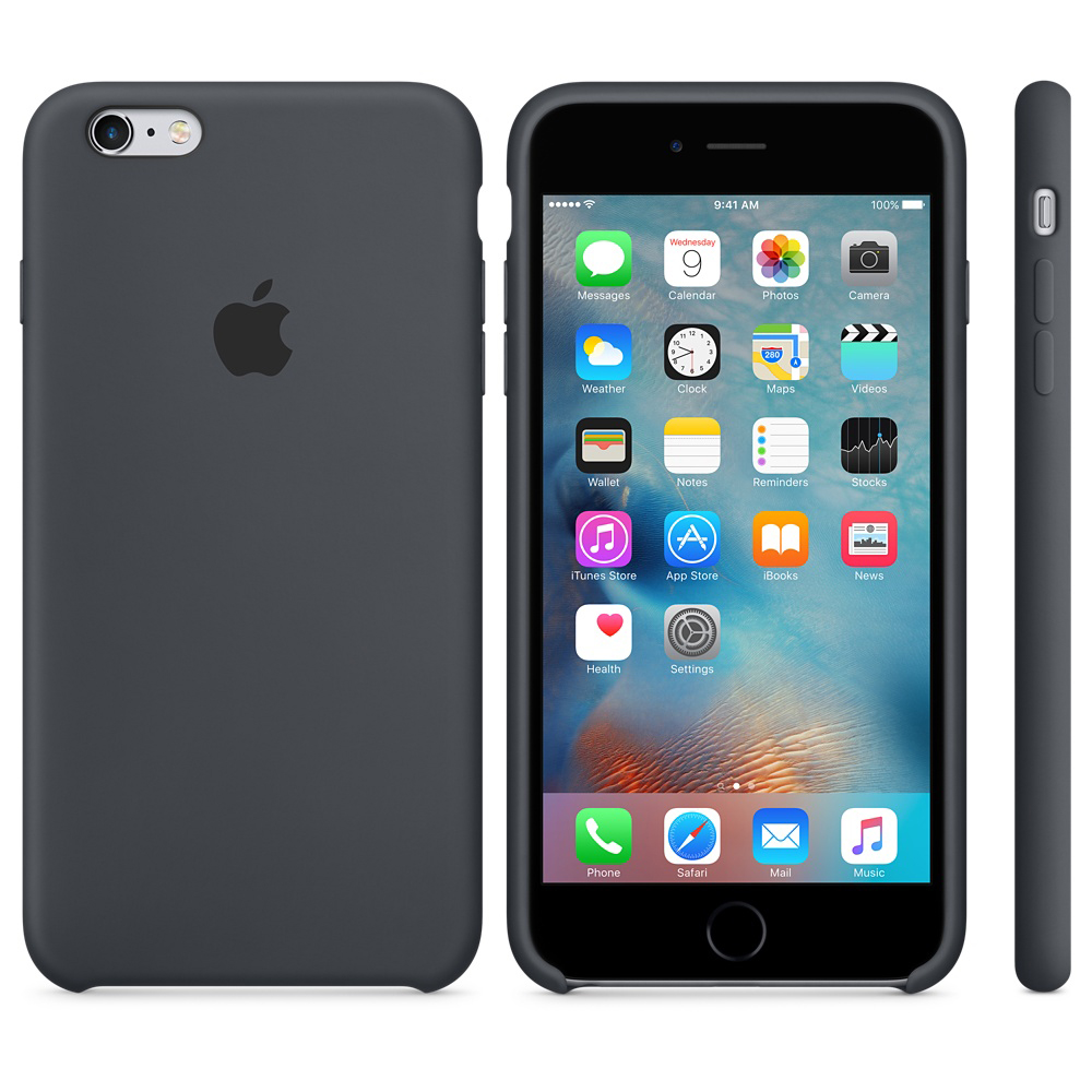 APPLE Silikon Case, 6s Anthrazit Apple, Plus, Backcover, iPhone